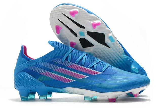 Chuteira Campo Adidas X SpeedFlow FG Azul/Rosa - Loja da Seven Oficial