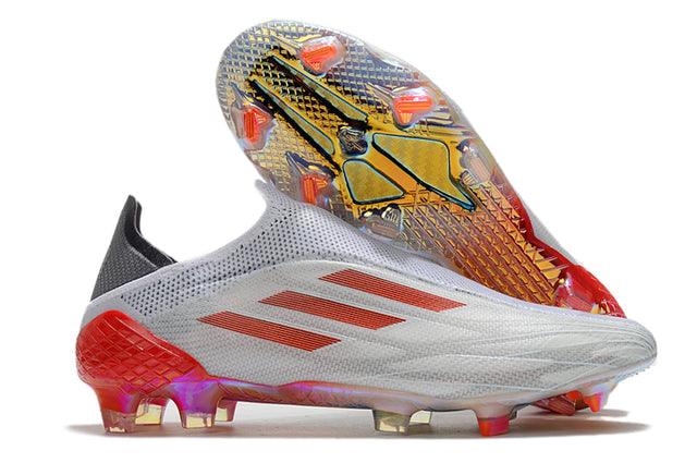 Chuteira Campo Adidas X SpeedFlow FG Branco e Laranja - Loja da Seven Oficial