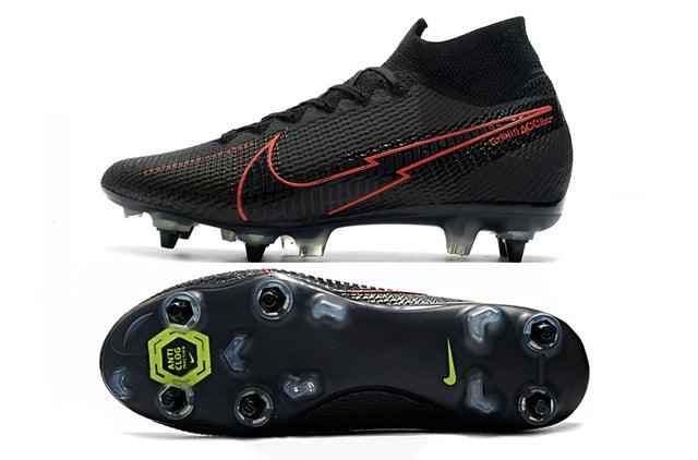 Chuteira Campo Nike Mercurial Superfly 7 Elite SG-PRO Anti Clog Black/Red - Cano Alto - Loja da Seven Oficial