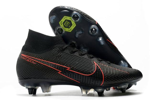 Chuteira Campo Nike Mercurial Superfly 7 Elite SG-PRO Anti Clog Black/Red - Cano Alto - Loja da Seven Oficial