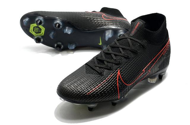 Chuteira Campo Nike Mercurial Superfly 7 Elite SG-PRO Anti Clog Black/Red - Cano Alto - Loja da Seven Oficial