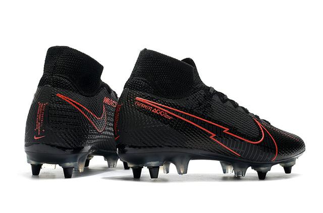 Chuteira Campo Nike Mercurial Superfly 7 Elite SG-PRO Anti Clog Black/Red - Cano Alto - Loja da Seven Oficial