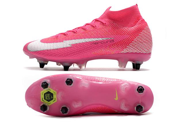 Chuteira Campo Nike Mercurial Superfly 7 Elite SG-PRO Anti Clog Rosa - Cano Alto - Loja da Seven Oficial