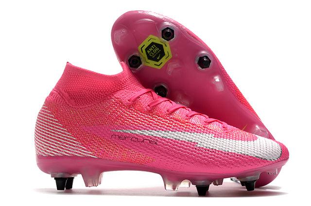 Chuteira Campo Nike Mercurial Superfly 7 Elite SG-PRO Anti Clog Rosa - Cano Alto - Loja da Seven Oficial