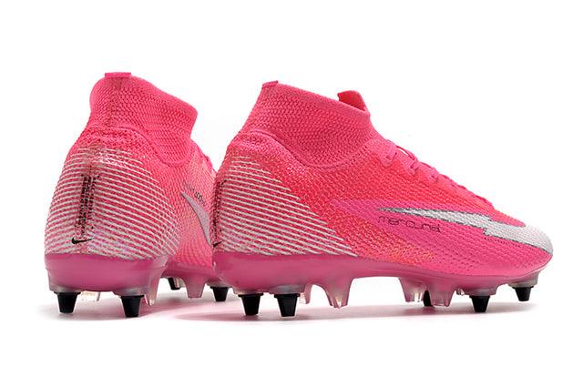 Chuteira Campo Nike Mercurial Superfly 7 Elite SG-PRO Anti Clog Rosa - Cano Alto - Loja da Seven Oficial