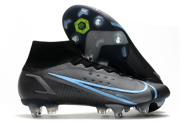 Chuteira Campo Nike Mercurial Superfly VIII Elite SG PRO Anti Clog Black/Blue - Cano Alto - Loja da Seven Oficial