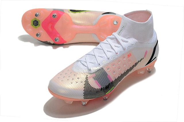 Chuteira Campo Nike Mercurial Superfly VIII Elite SG PRO Anti Clog Branco - Cano Alto - Loja da Seven Oficial