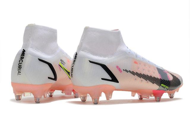 Chuteira Campo Nike Mercurial Superfly VIII Elite SG PRO Anti Clog Branco - Cano Alto - Loja da Seven Oficial