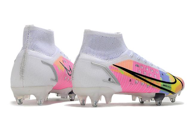 Chuteira Campo Nike Mercurial Superfly VIII Elite SG PRO Anti Clog White/Rosa - Cano Alto - Loja da Seven Oficial