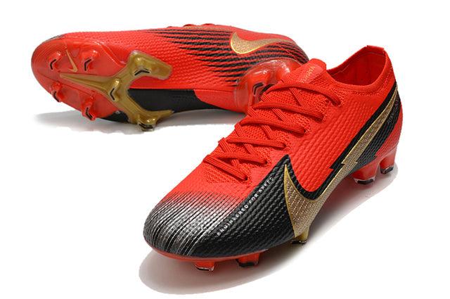 Chuteira Campo Nike Mercurial Vapor 13 Elite FG Red/Black/Gold - Low - Loja da Seven Oficial