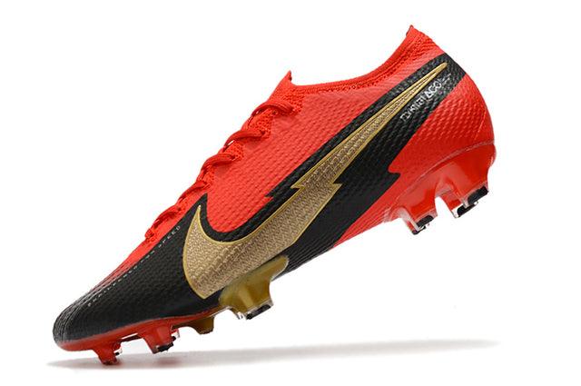 Chuteira Campo Nike Mercurial Vapor 13 Elite FG Red/Black/Gold - Low - Loja da Seven Oficial