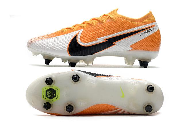 Chuteira Campo Nike Mercurial Vapor 13 Elite SG-PRO Anti Clog Branco e Laranja - Loja da Seven Oficial