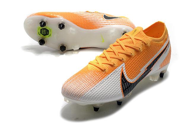 Chuteira Campo Nike Mercurial Vapor 13 Elite SG-PRO Anti Clog Branco e Laranja - Loja da Seven Oficial