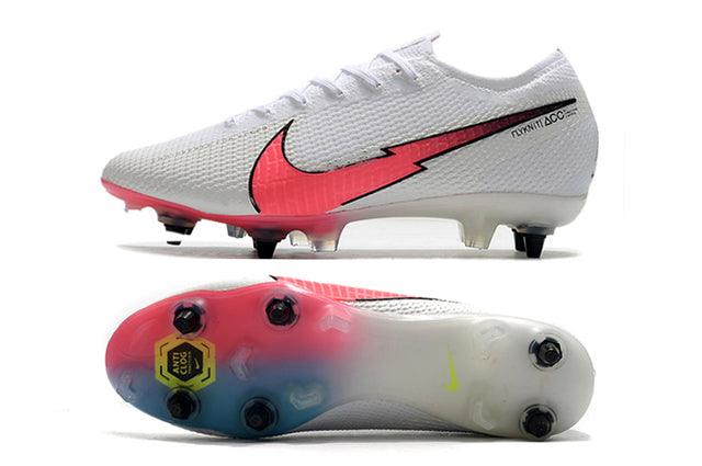 Chuteira Campo Nike Mercurial Vapor 13 Elite SG-PRO Anti Clog Branco/Rosa/Azul - Loja da Seven Oficial