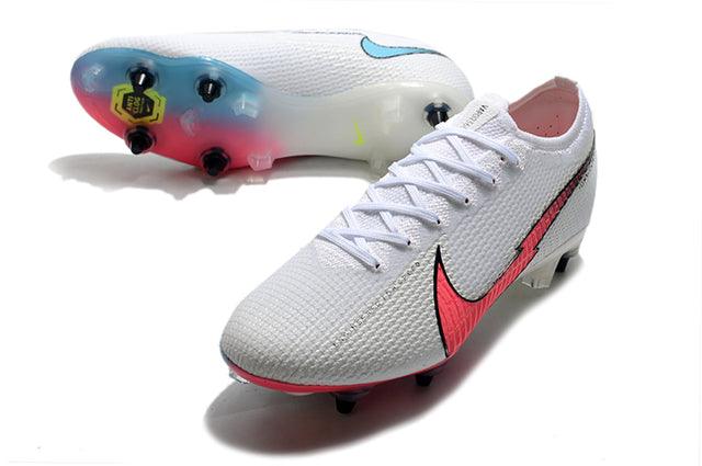 Chuteira Campo Nike Mercurial Vapor 13 Elite SG-PRO Anti Clog Branco/Rosa/Azul - Loja da Seven Oficial