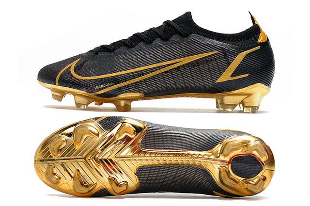 Chuteira Campo Nike Mercurial Vapor 14 Elite FG Black/Gold - Low - Loja da Seven Oficial