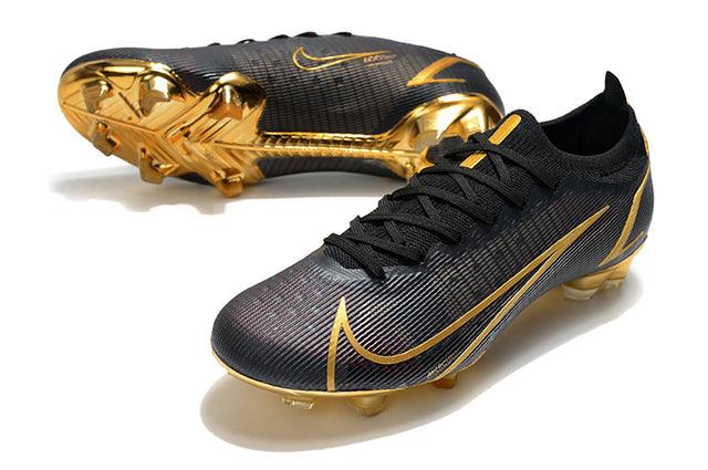 Chuteira Campo Nike Mercurial Vapor 14 Elite FG Black/Gold - Low - Loja da Seven Oficial