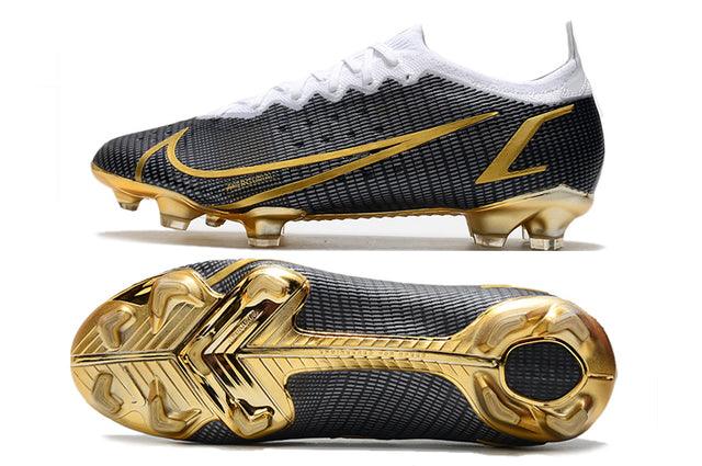 Chuteira Campo Nike Mercurial Vapor 14 Elite FG Black/Gold/White - Low - Loja da Seven Oficial