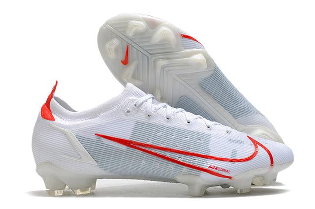 Chuteira Campo Nike Mercurial Vapor 14 Elite FG Branco e Vermelho - Low - Loja da Seven Oficial