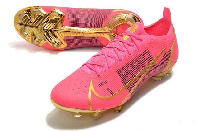 Chuteira Campo Nike Mercurial Vapor 14 Elite FG Rosa/Gold - Low - Loja da Seven Oficial