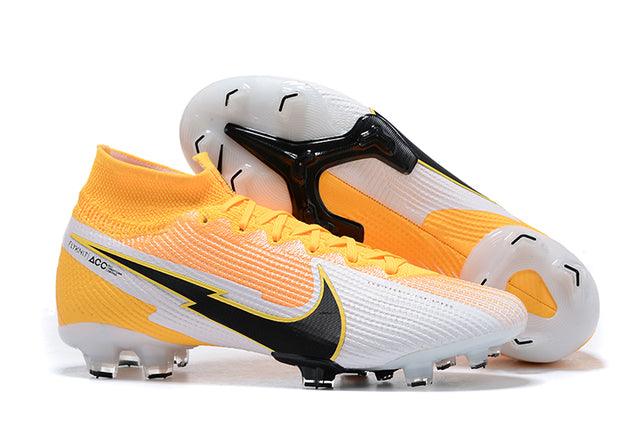 Chuteira Campo Nike Superfly 7 Elite SE FG Branco e Laranja - Cano Alto - Loja da Seven Oficial