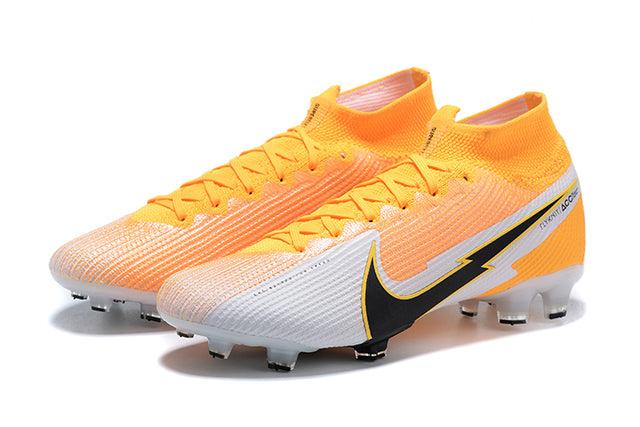 Chuteira Campo Nike Superfly 7 Elite SE FG Branco e Laranja - Cano Alto - Loja da Seven Oficial