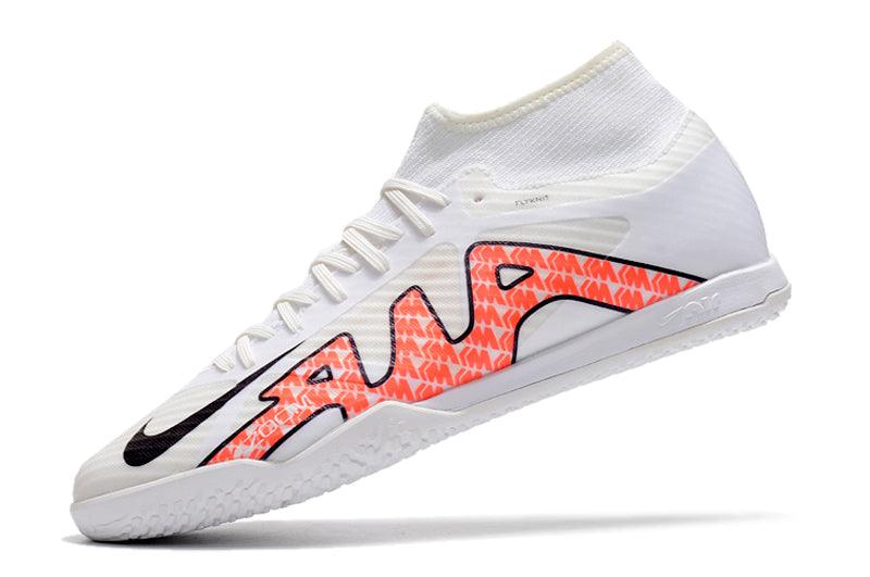 Chuteira Futsal Nike Air Zoom Superfly 9 TF - Branco/Laranja - Cano Alto - Loja da Seven Oficial