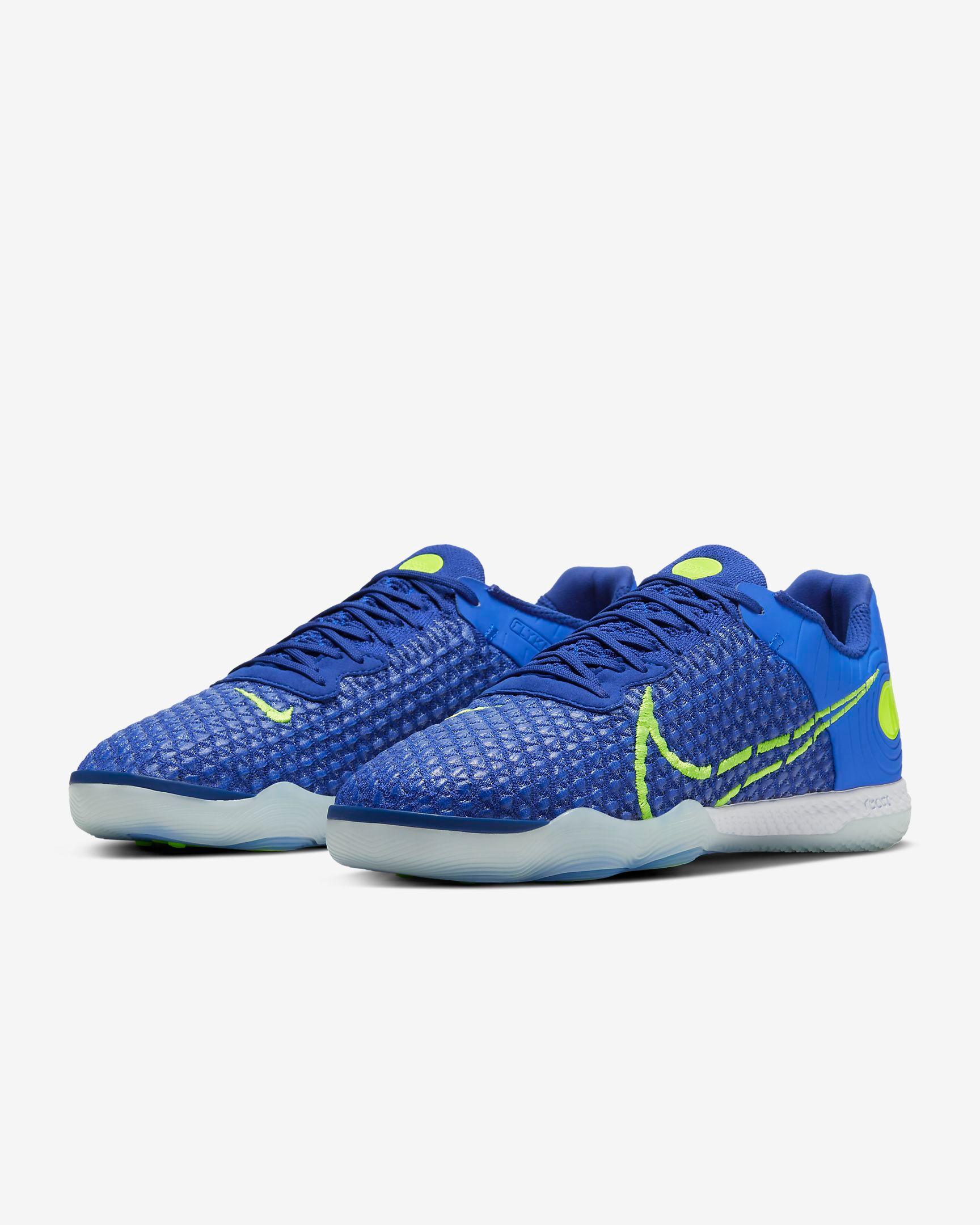 Chuteira Futsal Nike Phantom GT - Azul/Verde - Low - Loja da Seven Oficial