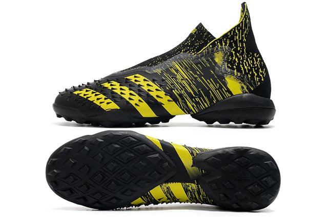 Chuteira Society Adidas Predator Freak + FG Black/Yellow - Cano Alto - Loja da Seven Oficial