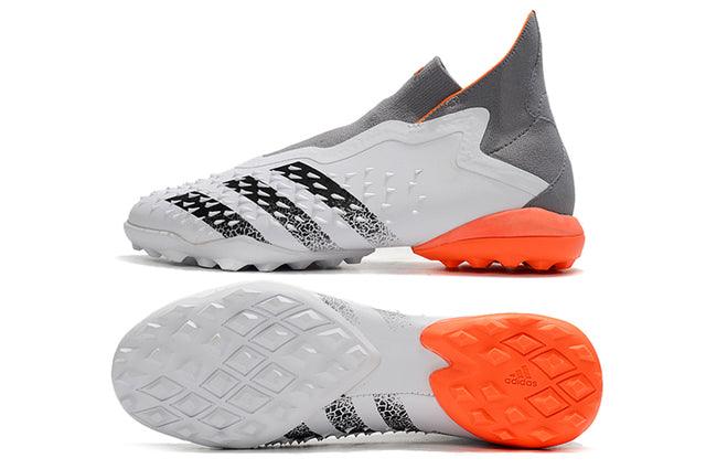 Chuteira Society Adidas Predator Freak + FG Gray/White/Orange - Cano Alto - Loja da Seven Oficial