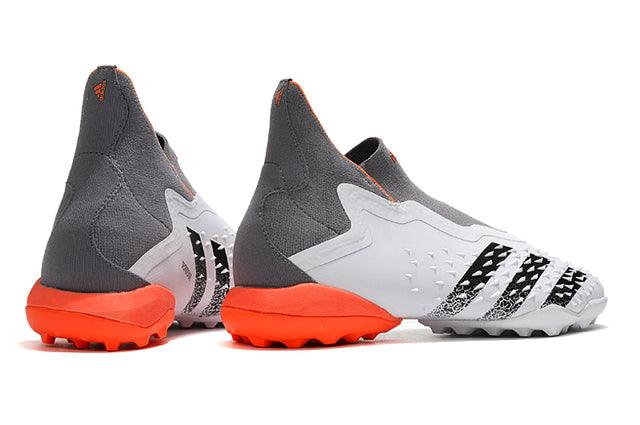 Chuteira Society Adidas Predator Freak + FG Gray/White/Orange - Cano Alto - Loja da Seven Oficial