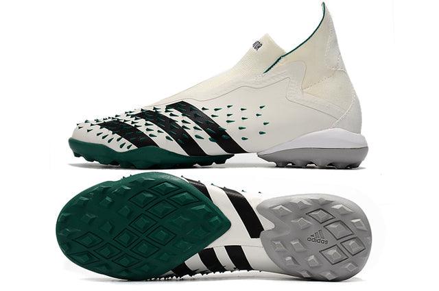 Chuteira Society Adidas Predator Freak + FG White/Green - Cano Alto - Loja da Seven Oficial