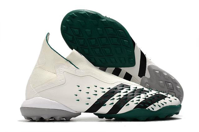 Chuteira Society Adidas Predator Freak + FG White/Green - Cano Alto - Loja da Seven Oficial