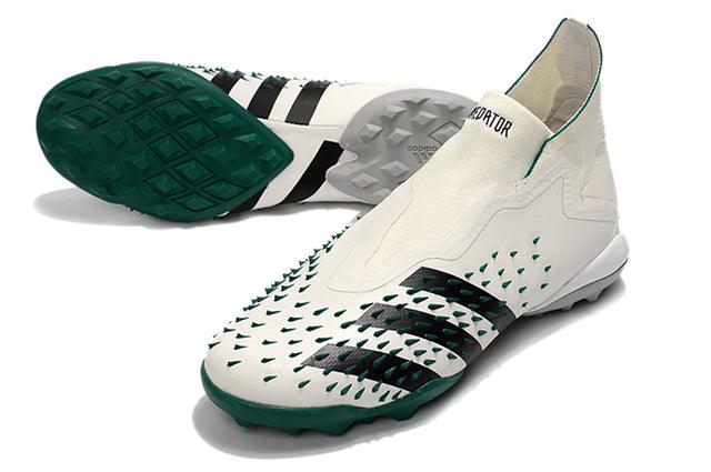 Chuteira Society Adidas Predator Freak + FG White/Green - Cano Alto - Loja da Seven Oficial