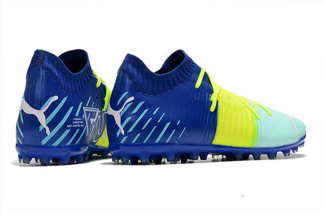 Chuteira Society Puma Future Z FG Blue/Yellow/Green - Low - Loja da Seven Oficial