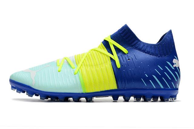 Chuteira Society Puma Future Z FG Blue/Yellow/Green - Low - Loja da Seven Oficial