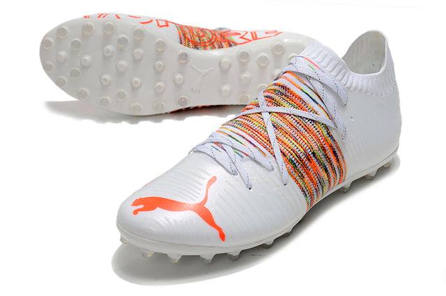 Chuteira Society Puma Future Z FG White/Orange - Low - Loja da Seven Oficial