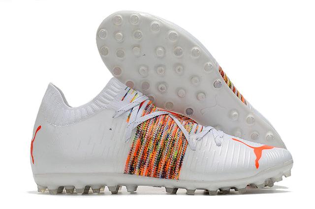 Chuteira Society Puma Future Z FG White/Orange - Low - Loja da Seven Oficial