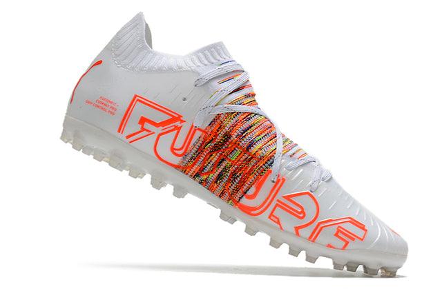 Chuteira Society Puma Future Z FG White/Orange - Low - Loja da Seven Oficial