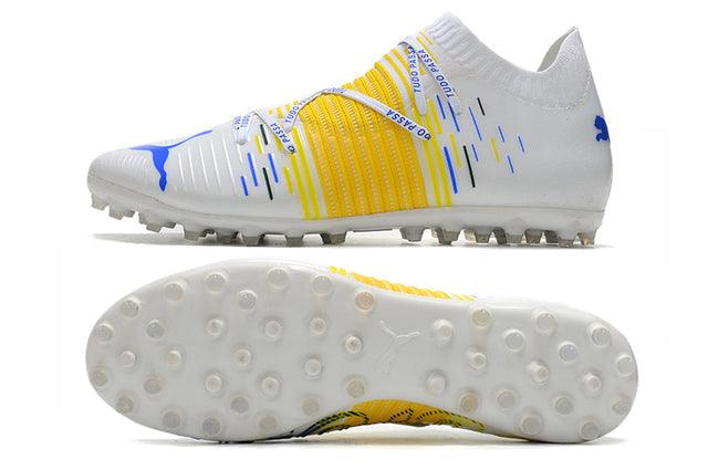 Chuteira Society Puma Future Z FG White/Yellow - Loja da Seven Oficial