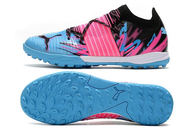 Chuteira Society Puma Future Z TF Blue/Pink - Low - Loja da Seven Oficial