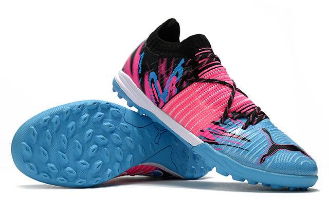 Chuteira Society Puma Future Z TF Blue/Pink - Low - Loja da Seven Oficial