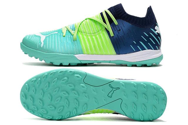 Chuteira Society Puma Future Z TF Blue/Yellow/Green - Low - Loja da Seven Oficial