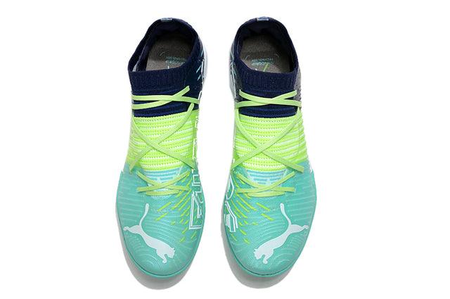 Chuteira Society Puma Future Z TF Blue/Yellow/Green - Low - Loja da Seven Oficial