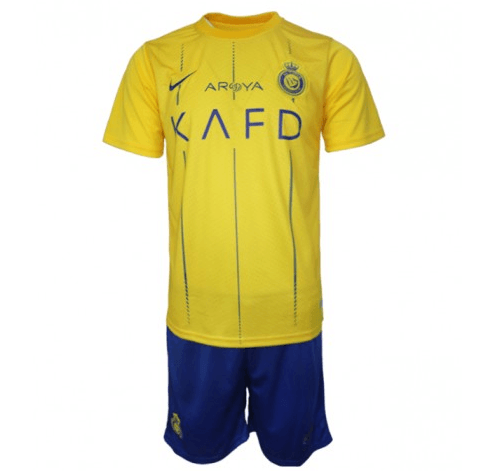 Conjunto Infantil Al-Nassr Home 23/24 - Amarelo - Loja da Seven Oficial