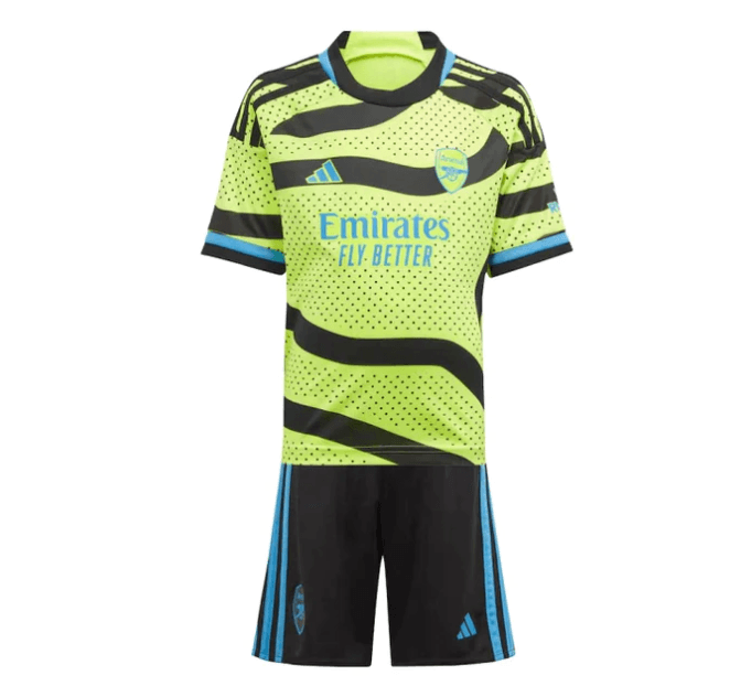 Conjunto Infantil Arsenal Away 23/24 - Verde - Loja da Seven Oficial