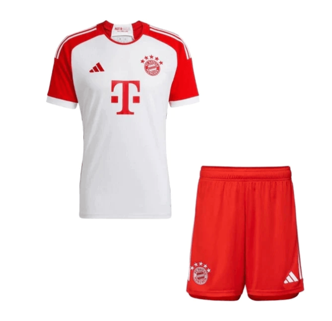 Conjunto Infantil Bayern de Munique Home 23/24 - Branco - Loja da Seven Oficial