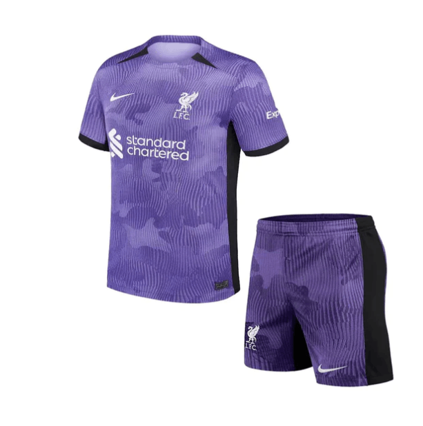 Conjunto Infantil Liverpool Third 23/24 - Roxo - Loja da Seven Oficial