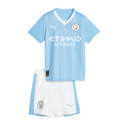 Conjunto Infantil Manchester City Home 23/24 - Azul - Loja da Seven Oficial