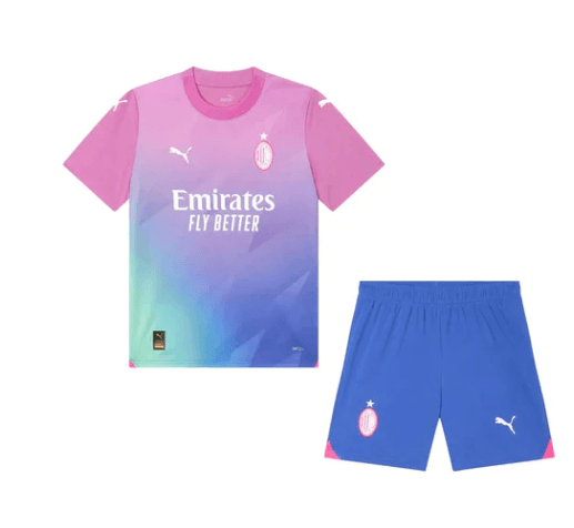 Conjunto Infantil Milan Third 23/24 - Rosa - Loja da Seven Oficial